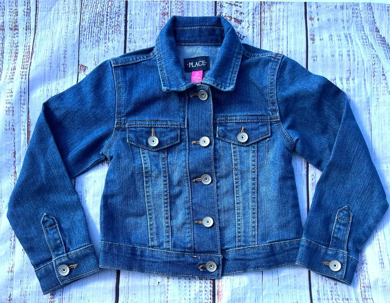 Product image for The Children's Place Jean Jacket Size 4/XS Pre-Loved - pre-owned---good - The Children's Place