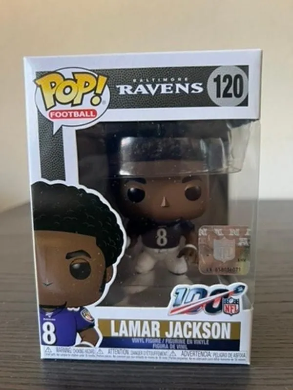 Product image for Lamar Jackson Baltimore Ravens Funko Pop #120 NFL Football 100 Years Sports Toys