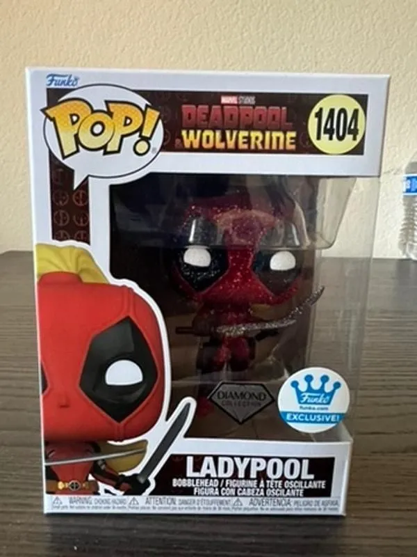 Product image for EXCLUSIVE DIAMOND GLITTER Ladypool Funko Pop Bobblehead #1404 Marvel Deadpool
