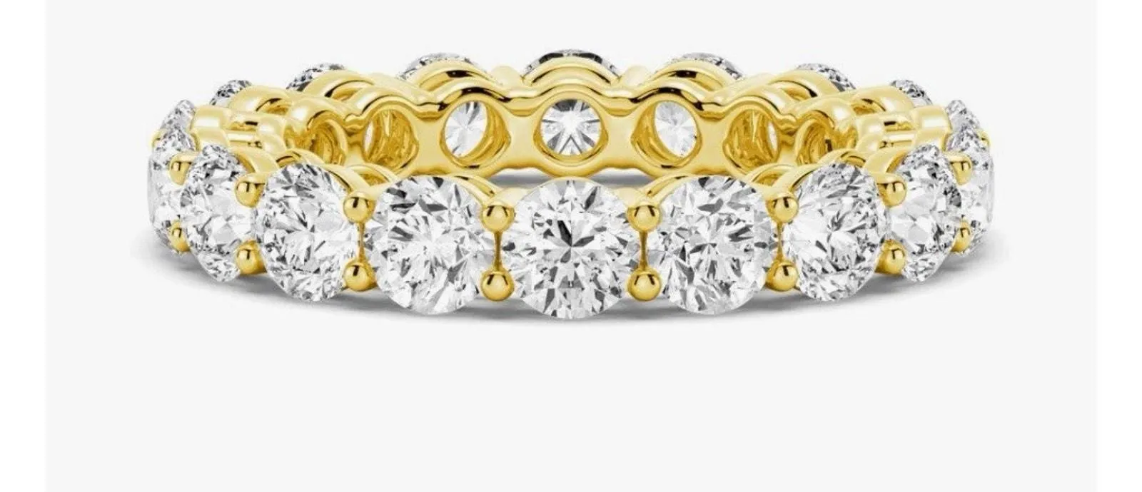 Product image for Gold Over SS 925 Moissanite Eternity Band Ring 6.0 CTW VVSD Color Size 8 - Sterling Silver - 8 - Ring - new