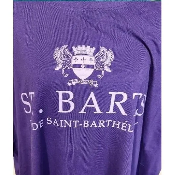 Product image for Womens 3x Issac Morris Swim Suit Cover. St Barts Purple T Shirt Material Maxi