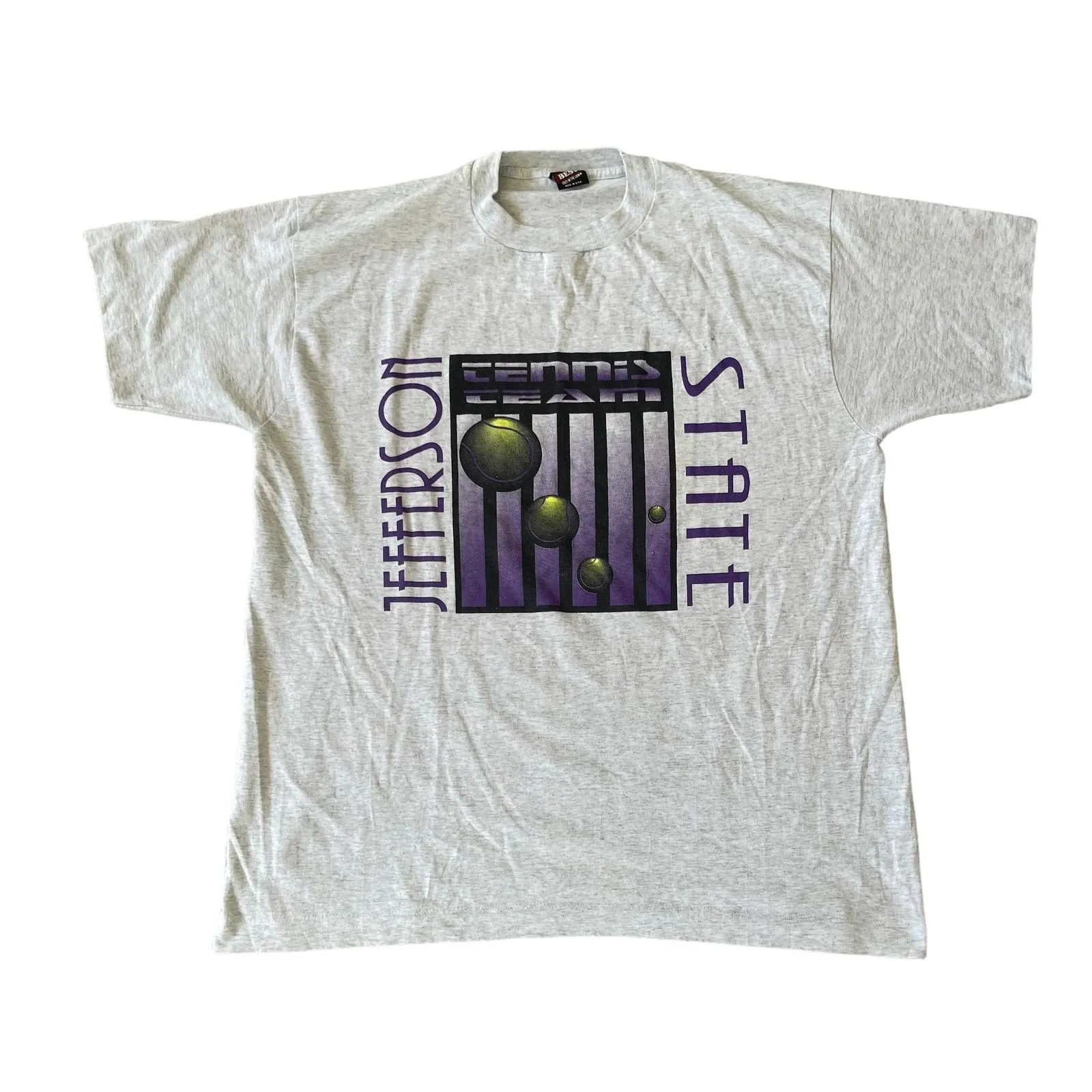 Product image for vintage Jefferson state tennis tee size XL - pre-owned---good - Fruit of the Loom