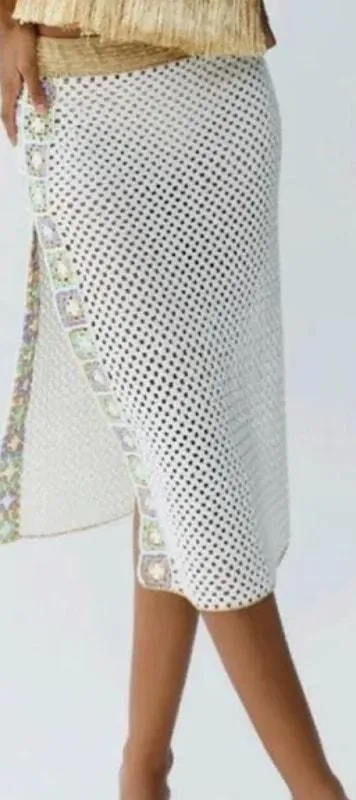 Product image for MYBEACHYSIDE Hand Crochet Patchwork Skirt - Size L - NWT - new-with-tags - MYBEACHYSIDE