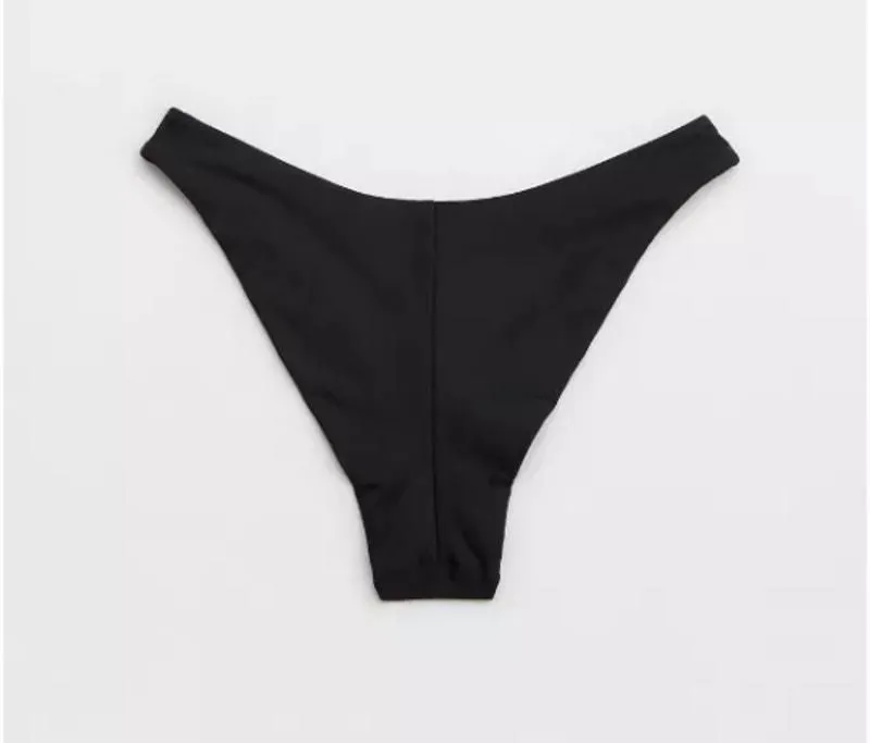 Product image for NWT Aerie Black Super High Cut Cheekiest Bikini Bottom - new-with-tags - Aerie
