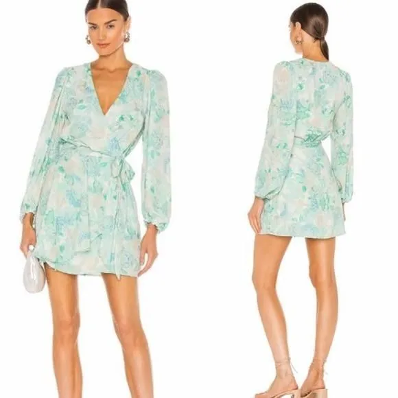 Product image for RESA  willow wrap mini  dress NEW with TAG long sleeves V-neckline  unli…
