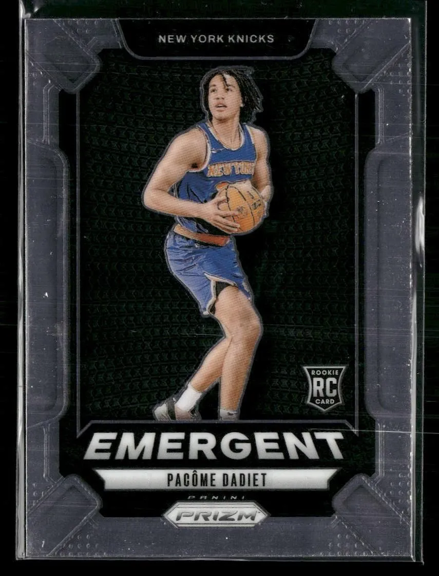 Product image for 2024-25 Panini Prizm #28 Pacome Dadiet Emergent New York Knicks