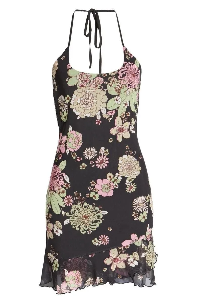 Product image for BP - NWT - Floral Mesh Halter Ruffle Dress | Small - new-with-tags - BP.