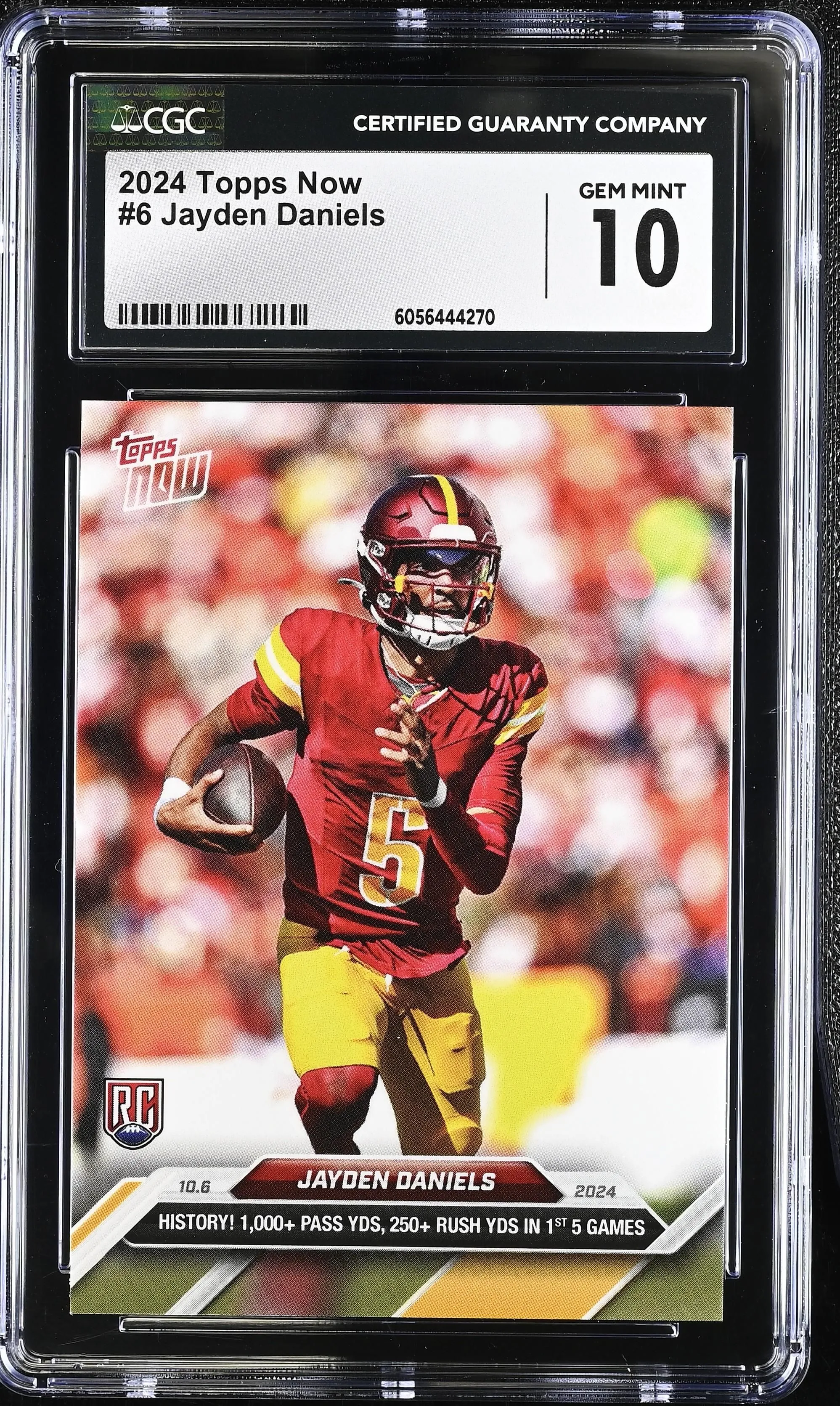 Product image for 2024 Topps Now Jayden Daniels #6 CGC 10