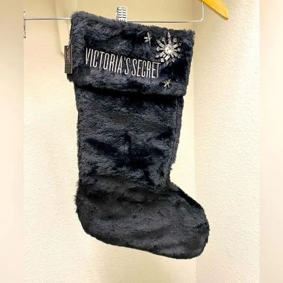 Product image for Victoria's Secret Plush Sherpa Christmas Stocking crystal bling