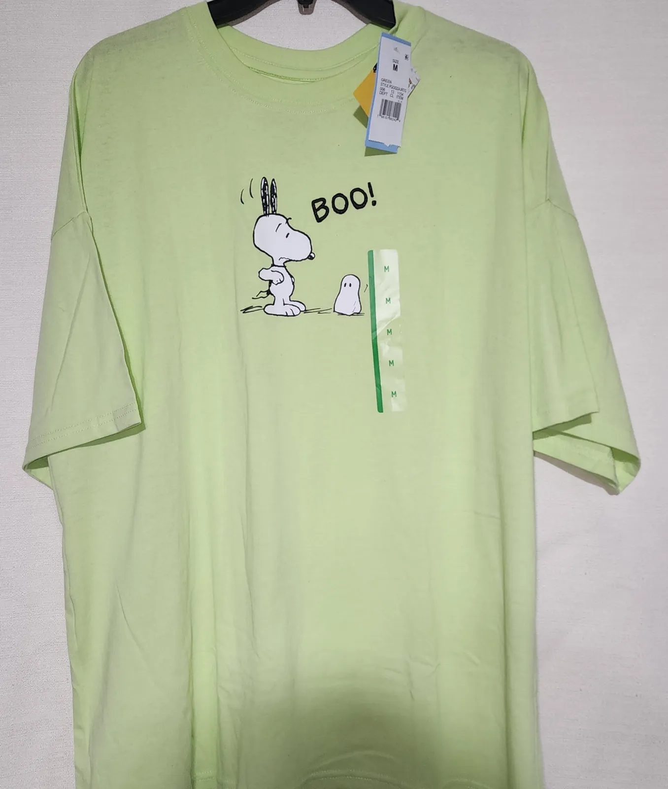 Product image for Snoopy ''BOO!'' men's medium green shirt NWT - new-without-tags - Snoopy