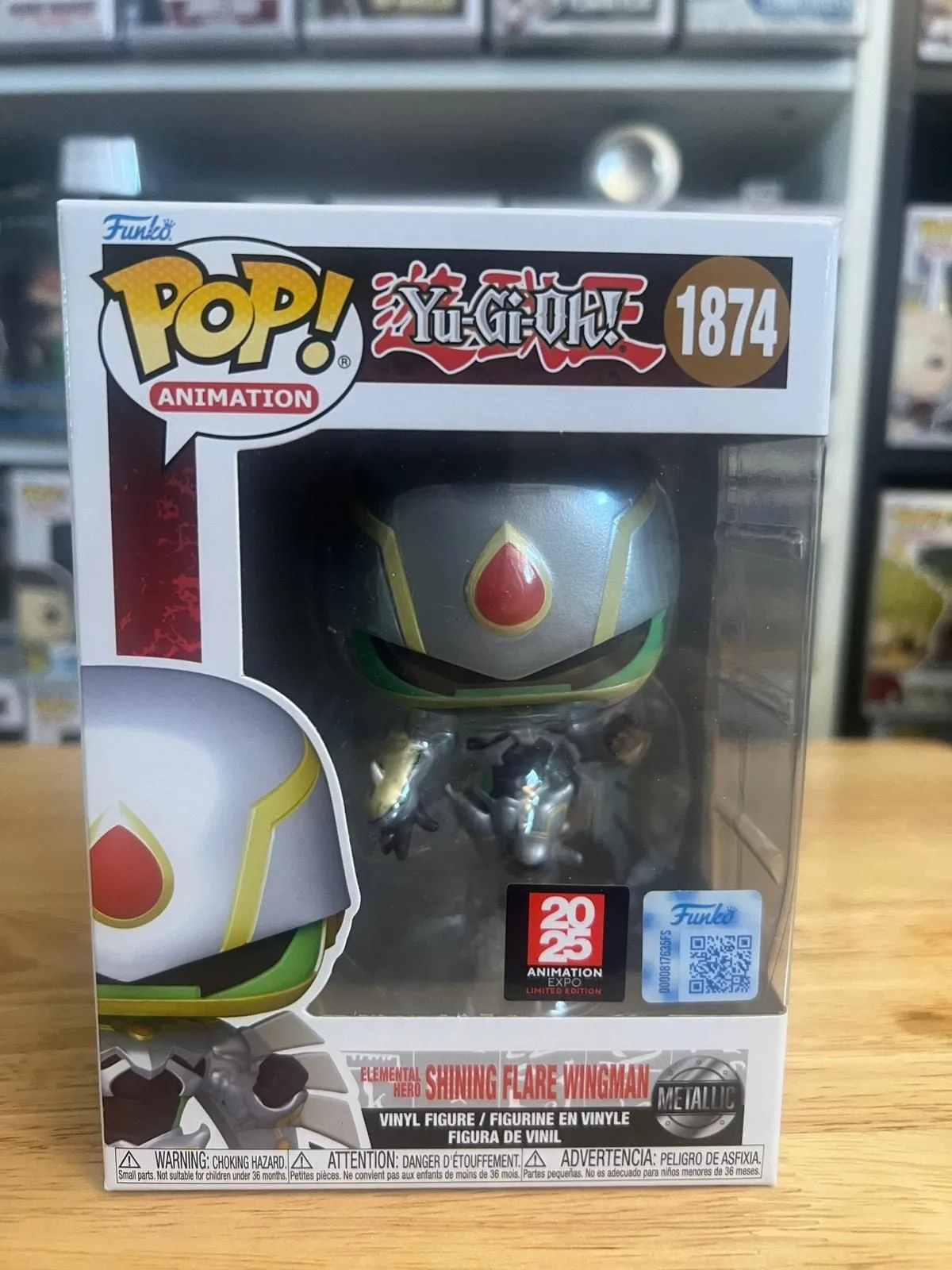 Product image for NEW IN HAND EXCLUSIVE METALLIC Shining Flame Wingman Funko Pop #1874 Yu-gi-oh!