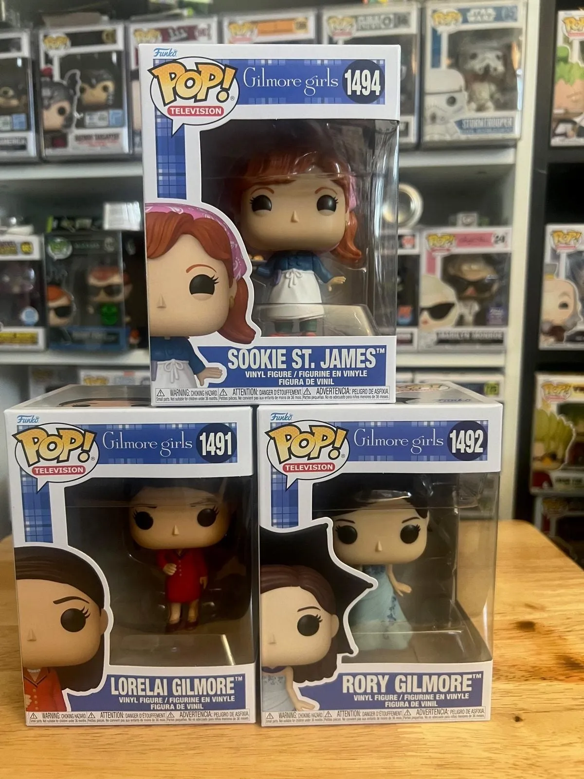 Product image for NEW IN HAND 3 Gilmore Girls Funko Pops Sookie St. James Rory Lorelai #1491 #1494