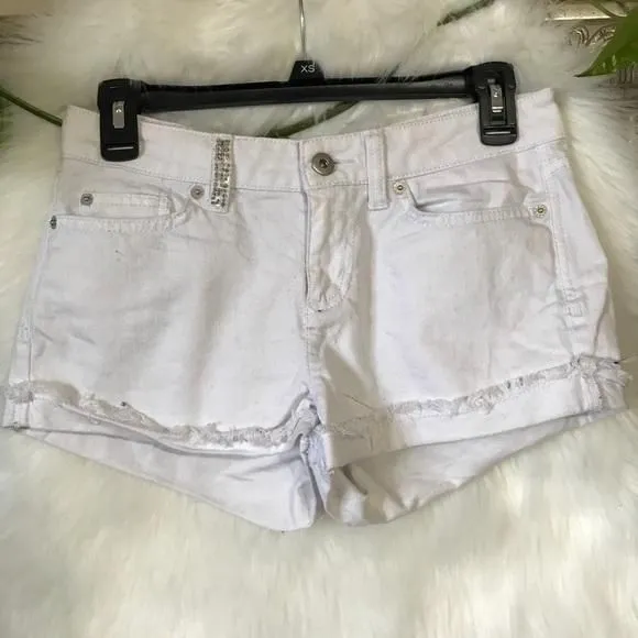 Product image for sz 25 White denim star shorts