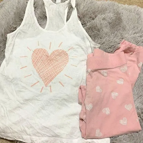 Product image for S heart tank and pants pajama set