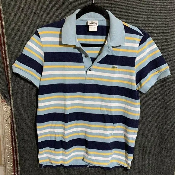 Product image for sz S striped lacoste polo