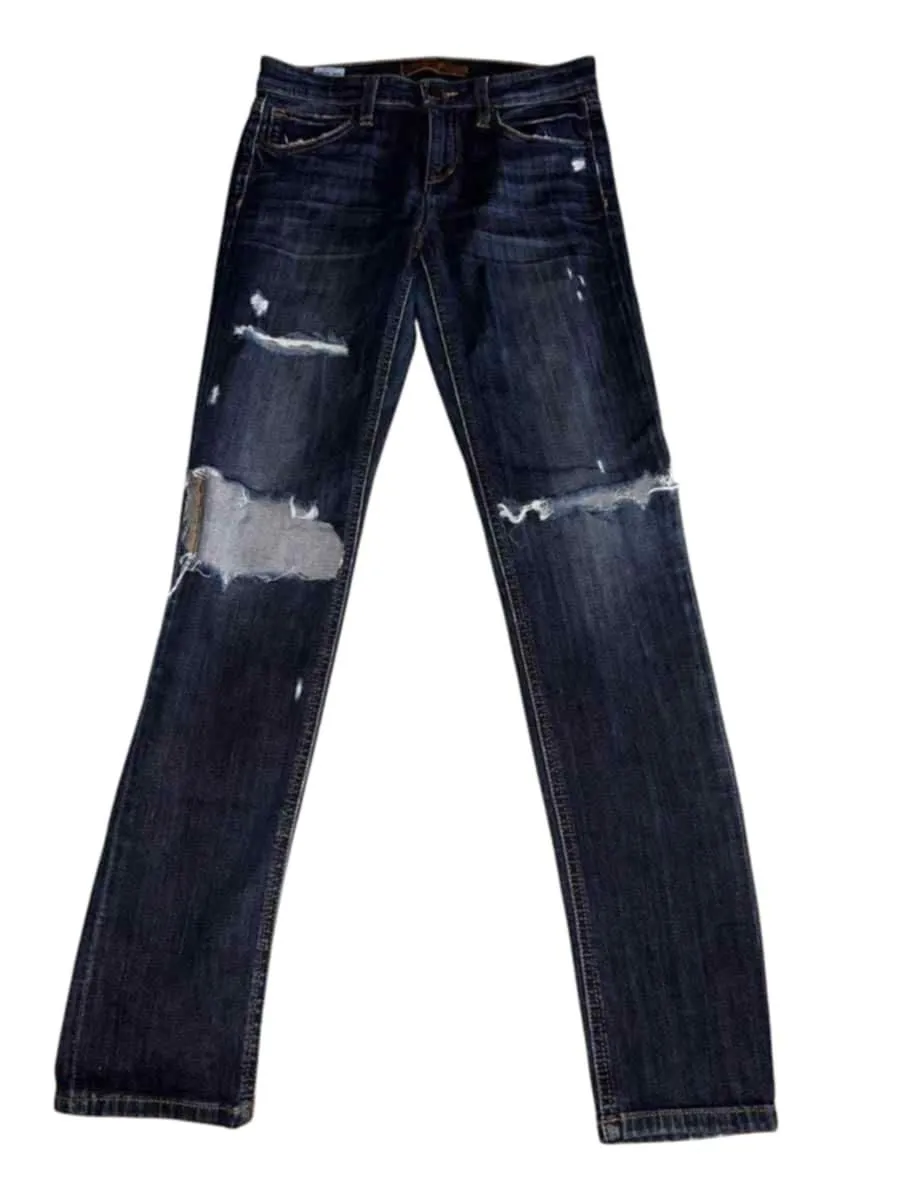 Product image for Joe’s Jeans Boyfriend Slim Distressed Dark Wash Denim Jeans Size 24 - 24 - Bottoms - pre-owned---good - Joe's Jeans