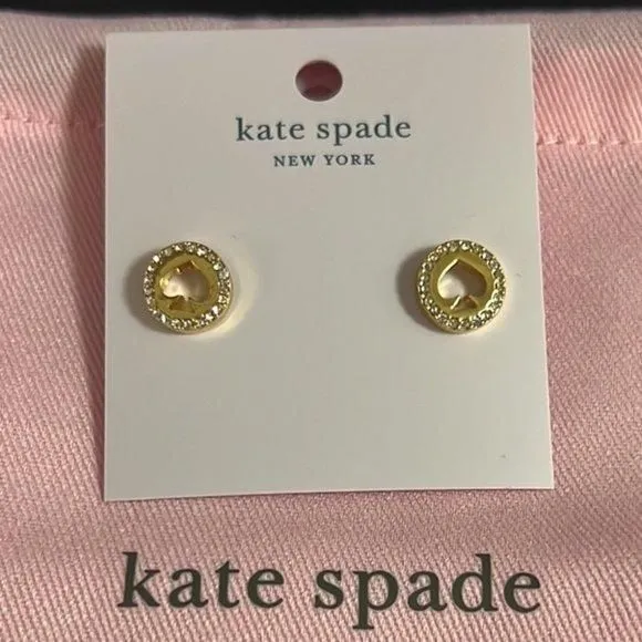 Product image for Kate Spade Spot the Spade Gold Tone Stud Earrings