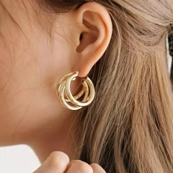 Product image for New Gold Tone Hoop Earrings