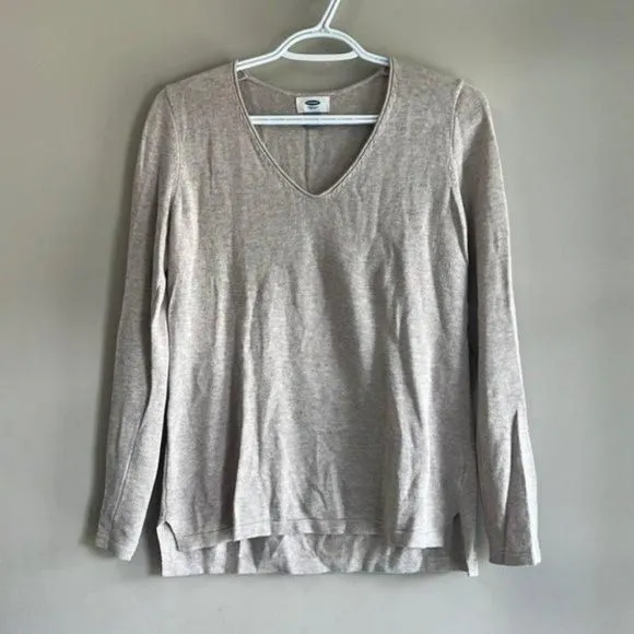 Product image for Old Navy Beige Knit V-neck Sweater size S