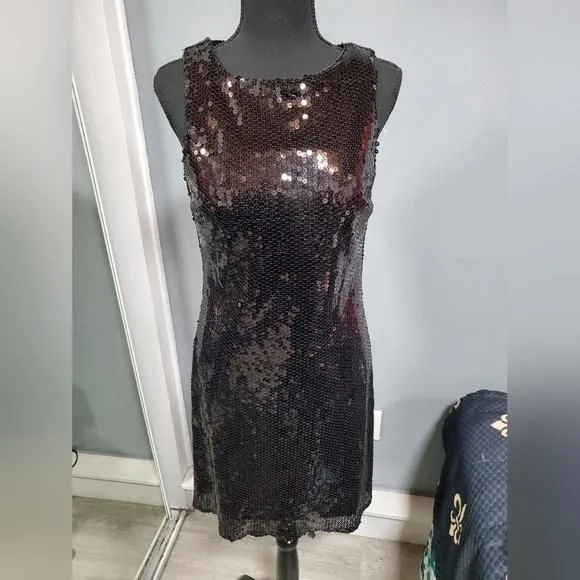 Product image for JS Boutique Black Sequin Sheath Cocktail Dress Size 6