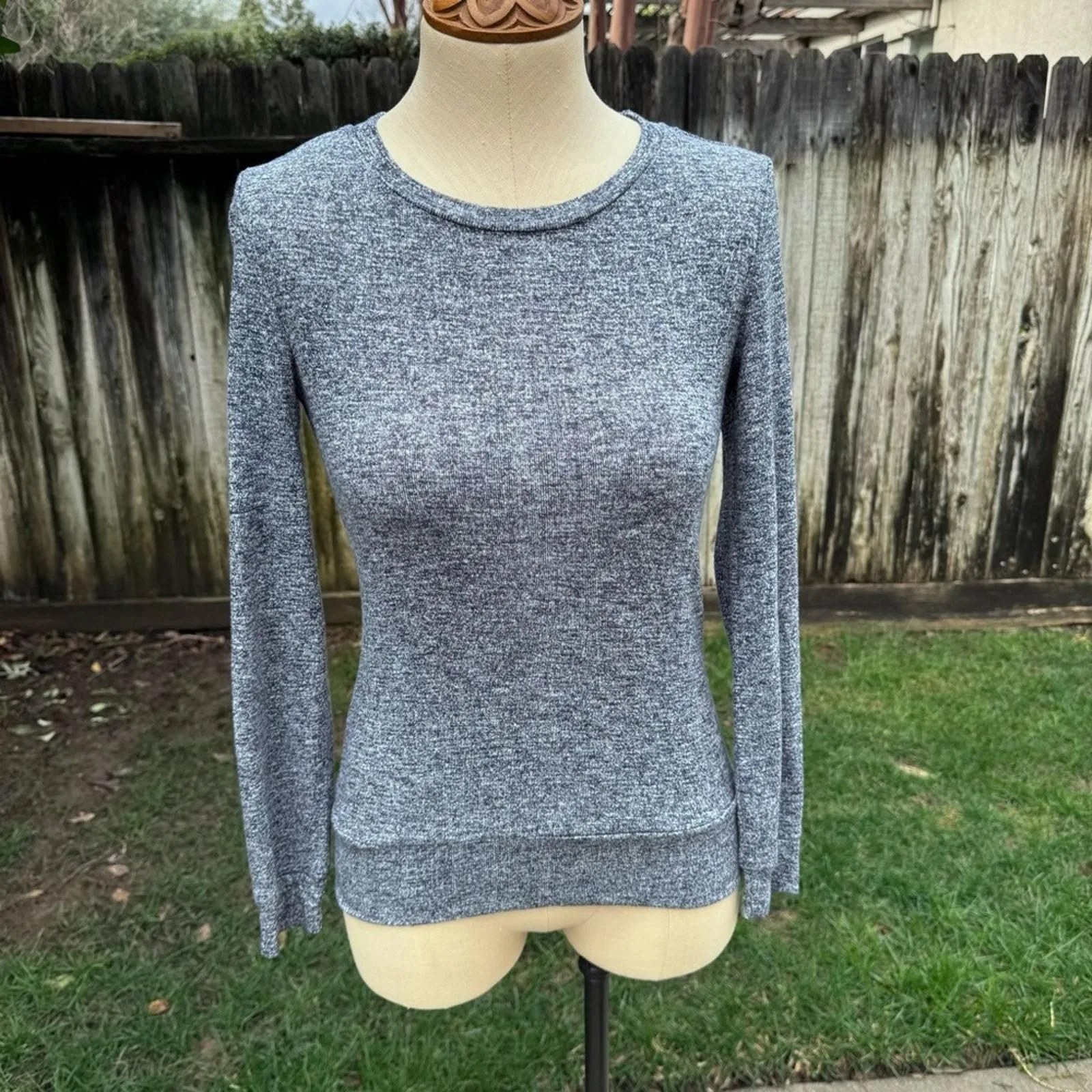 Product image for Summer & Sage Blue Heather 3/4 Zip Back Sweater Women's Size XXS - Sweaters - pre-owned---good - Summer & Sage