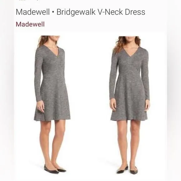 Product image for [[ MADEWELL]] REPOSH! Bridgewalk V-Neck Long Sleeve  Fit & Flare Dress :…