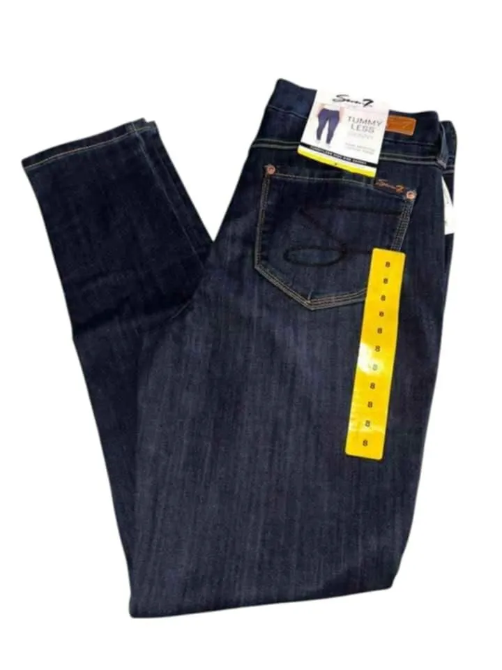 Product image for Seven7 Tummyless High Rise Skinny Jeans  Size 8 Dark Wash Stretch Slimming - 8 - Bottoms - new-with-tags - Seven7