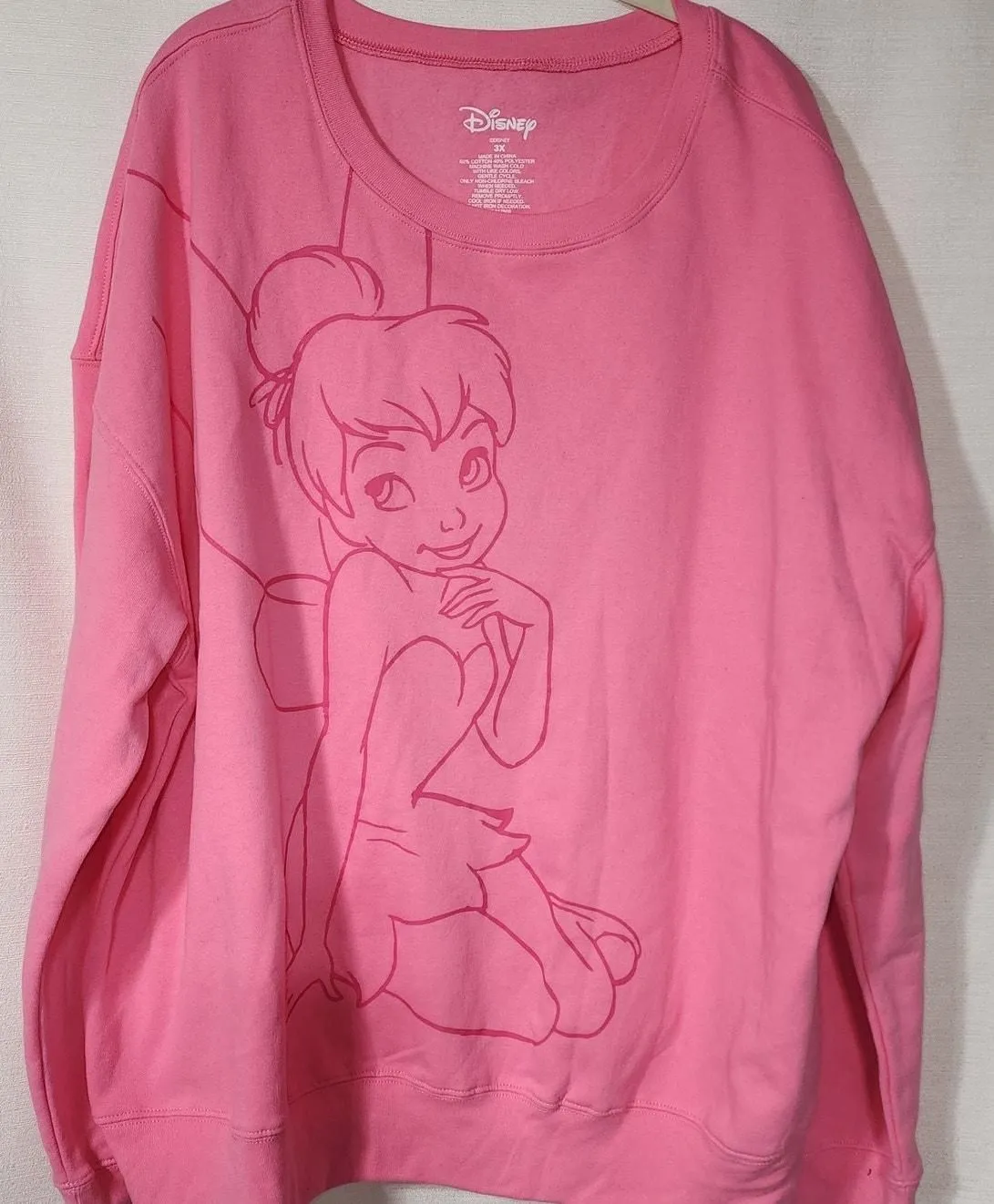 Product image for Disney Tinkerbelle pink sweatshirt woman's 3X  - Disney