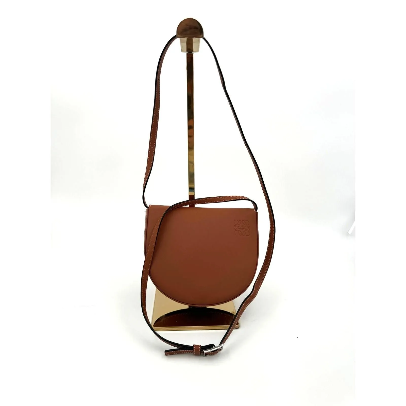 Product image for 675 Loewe Brown Tan Leather Anagram Heel Shoulder Bag Waist Belt
