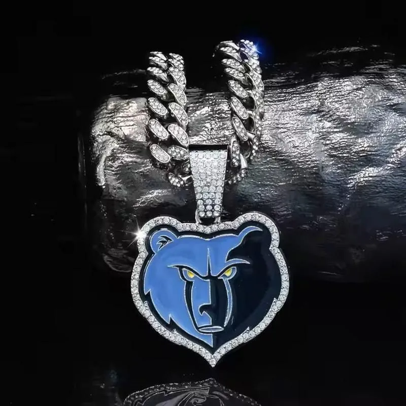 Product image for Necklace Iced Chain Memphis Grizzlies Fan Iced Pendant - new