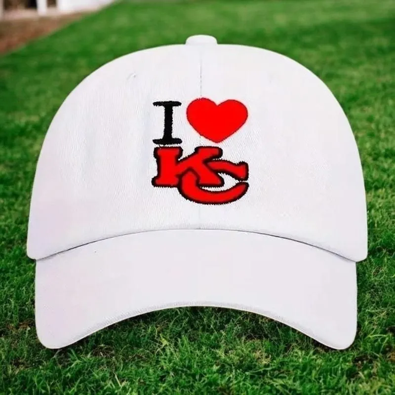 Product image for Cap Men White Kansas City Cap White Design with "I Love KC" Hat - new-without-tags - NFL