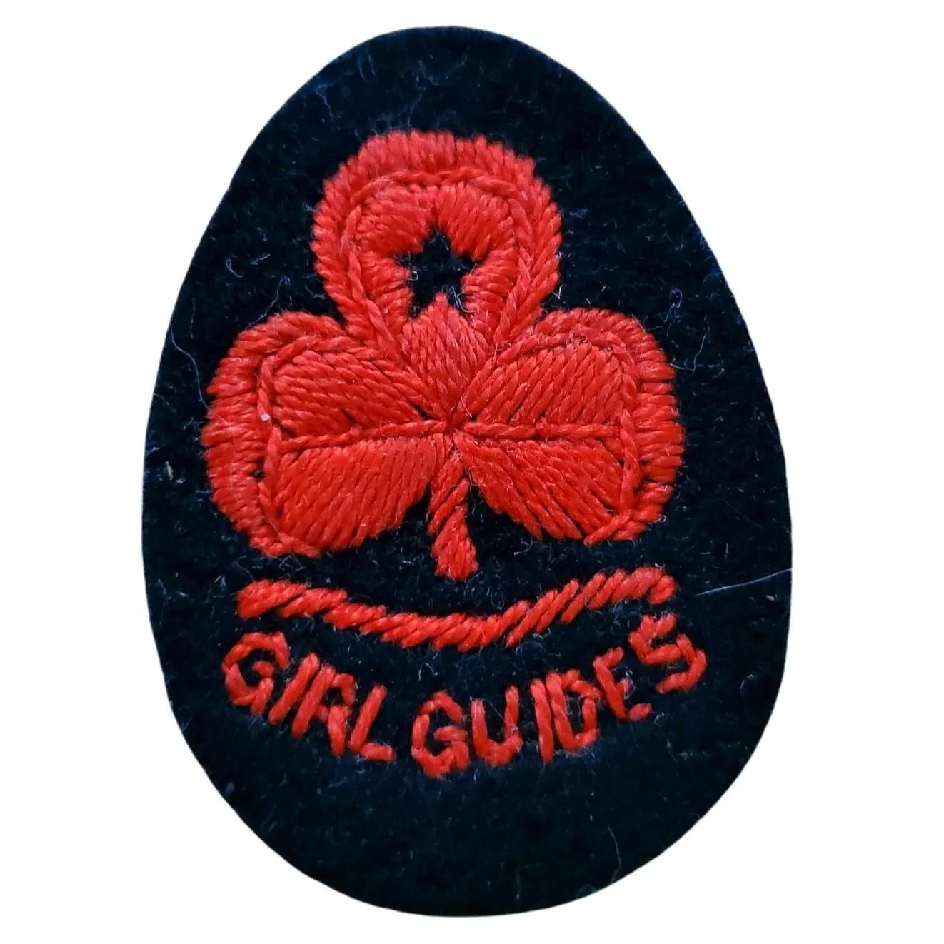 Product image for Girl Guides Patch Badge Second War Shoulder Titles 2" Black Red