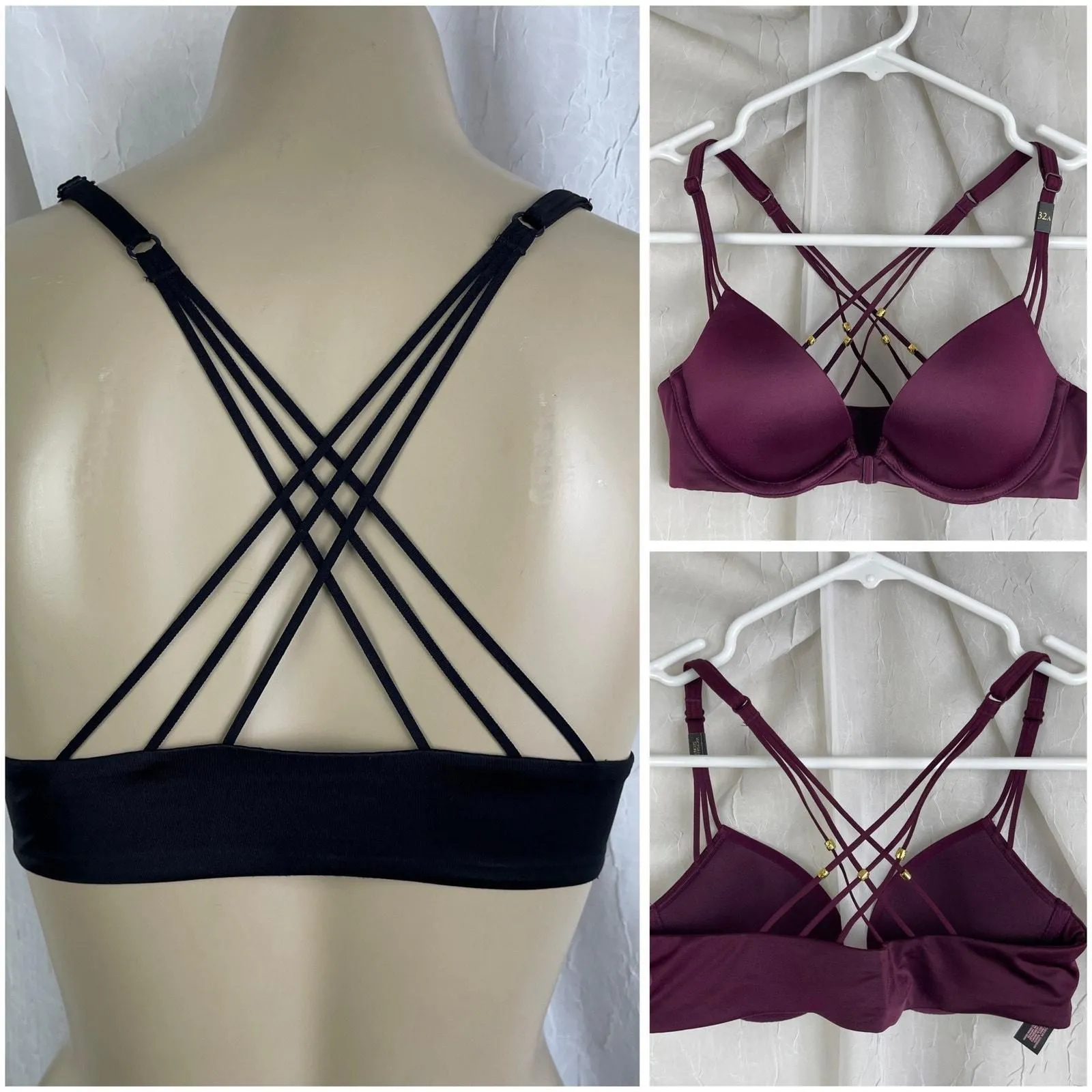 Product image for NWT Victoria’s Secret Very Sexy Push Up Bra Purple Gold Beads Front Closure Strappy 32 A - Victoria’s Secret
