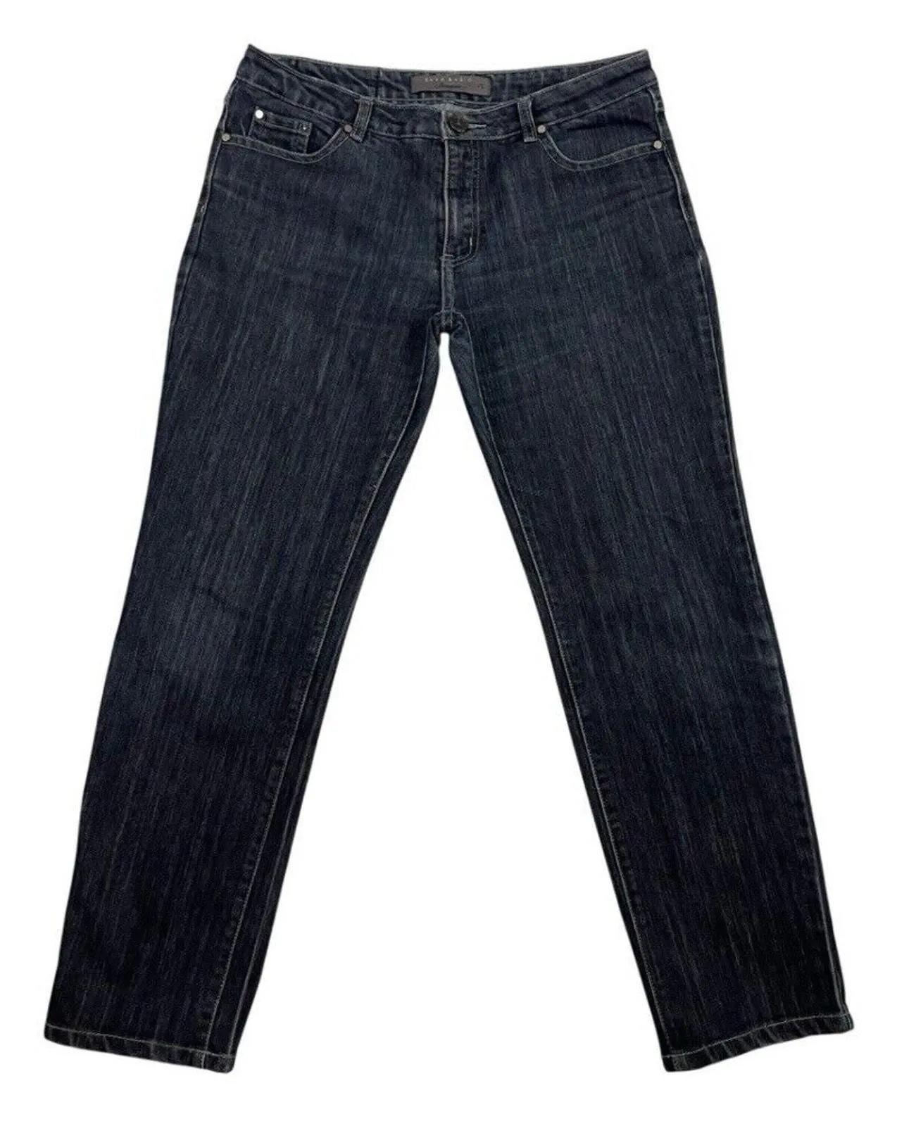 Product image for Zara Womens Jeans Wear Womens Size XL Blue Straight Leg Dark Wash Denim - pre-owned---good - Zara
