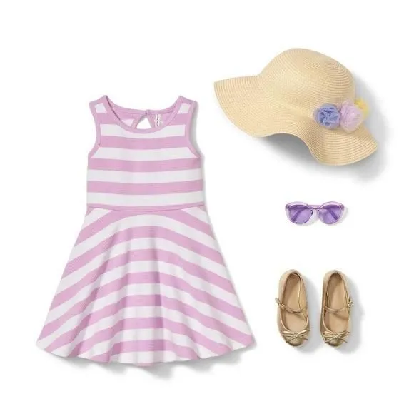 Product image for JANIE AND JACK STRIPED OTTOMAN DRESS $49