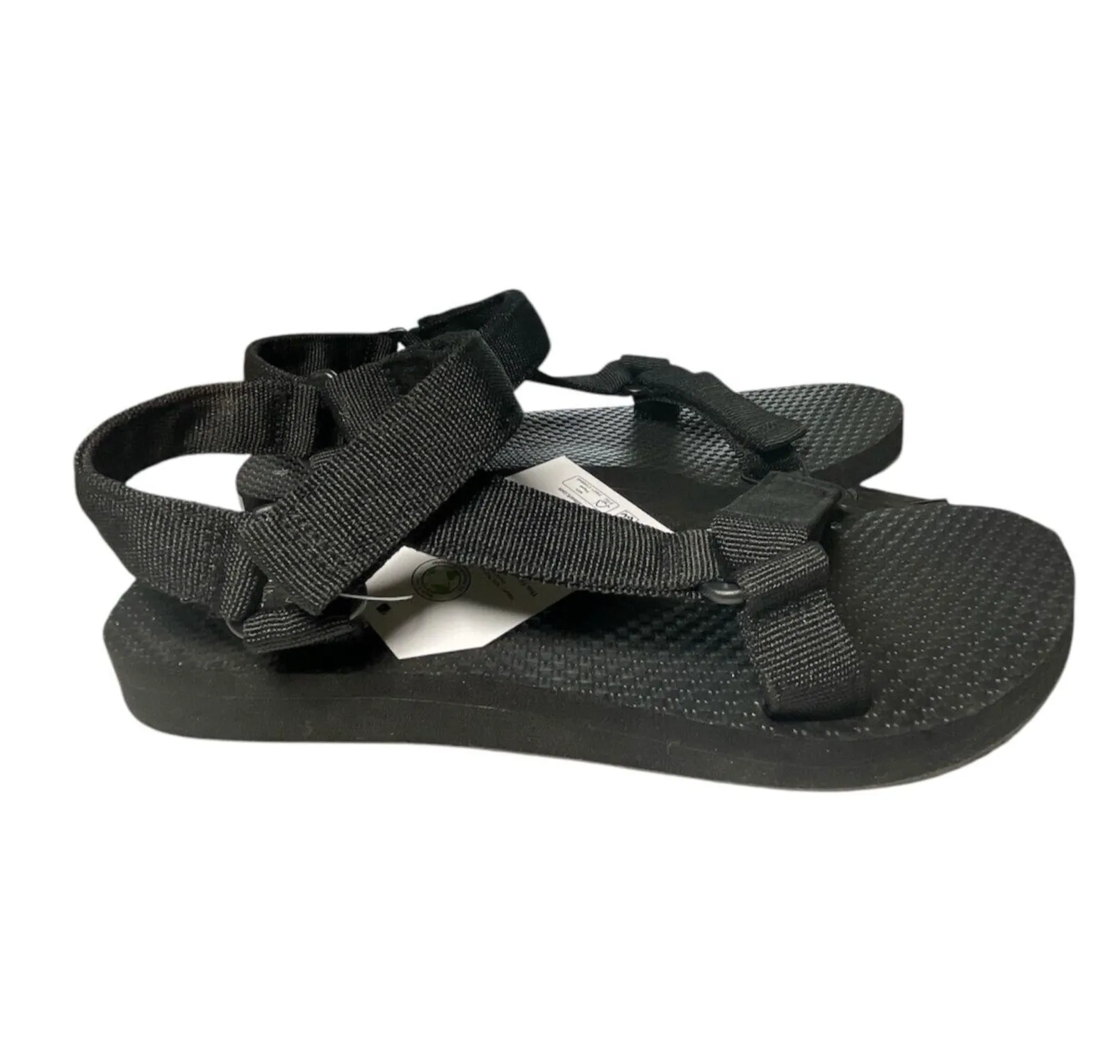 Product image for Time And Tru Women's Nature Sandals Size 10 Black Cushion Sole New With Tags** - new-with-defects - Time And Tru