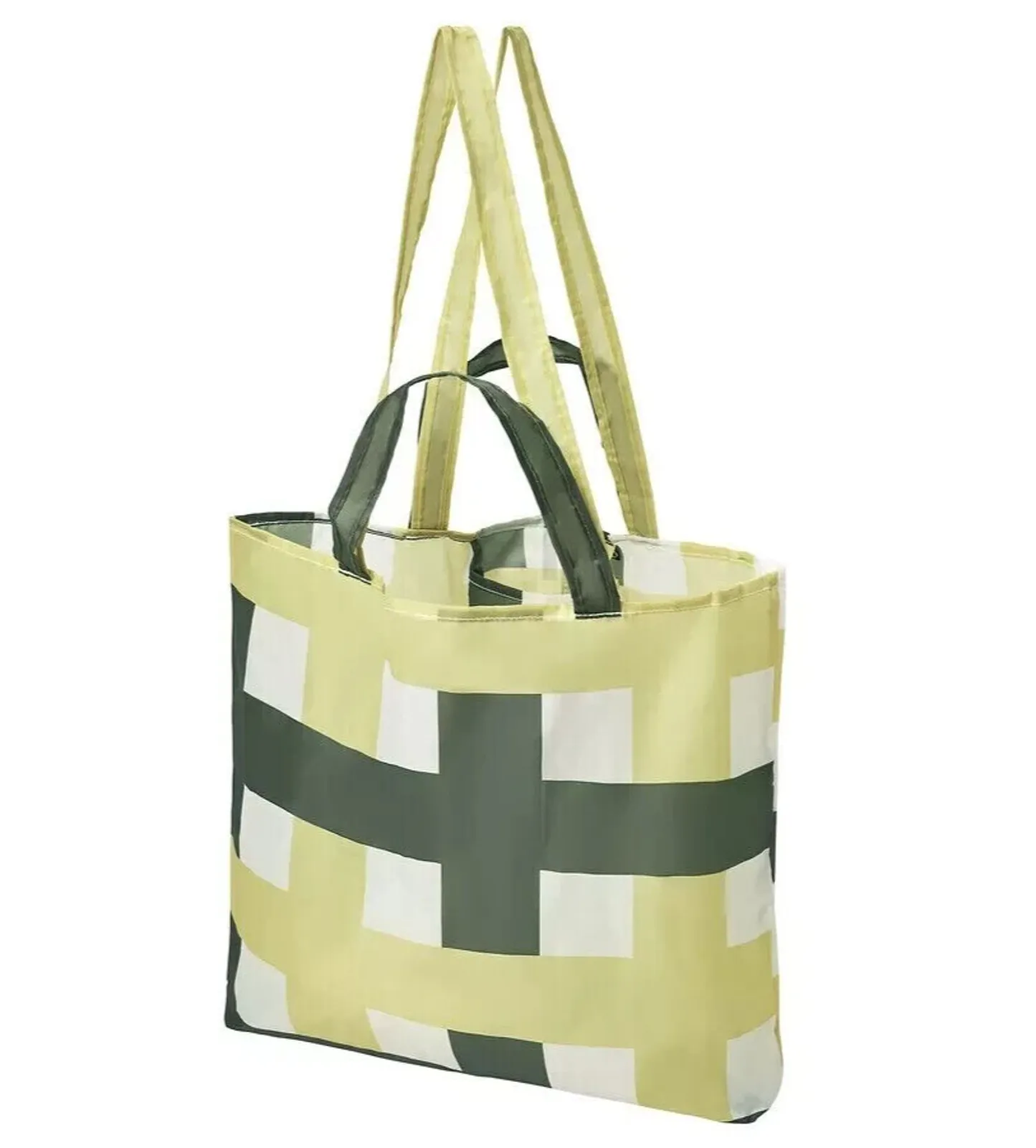 Product image for IKEA SKYNKE Shopping Bag White/Multicolor 17 ¾x14 ¼" Stylish Tote New! Reusable