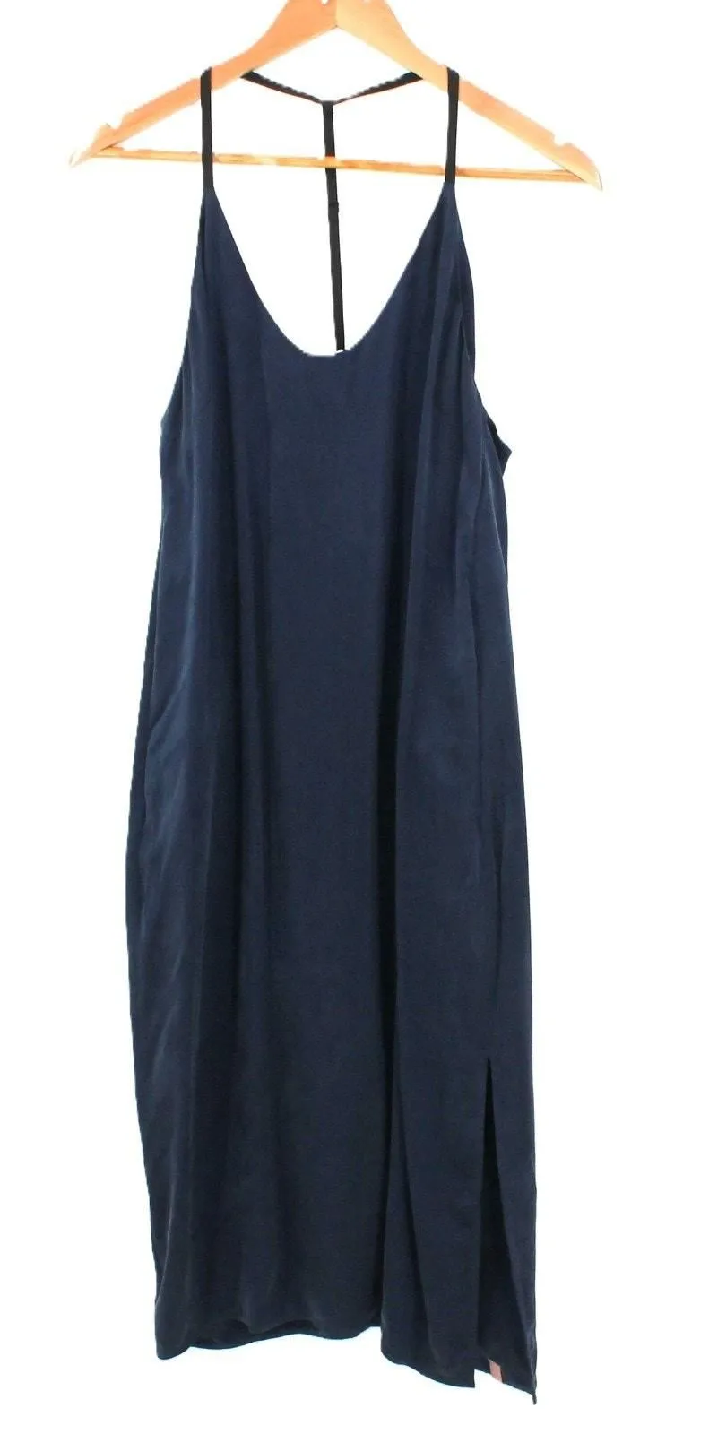 Product image for Lunya Washable Silk Bias Slip Dress Navy Blue T-Back Minimalist Pockets Size S - pre-owned---excellent - Lunya