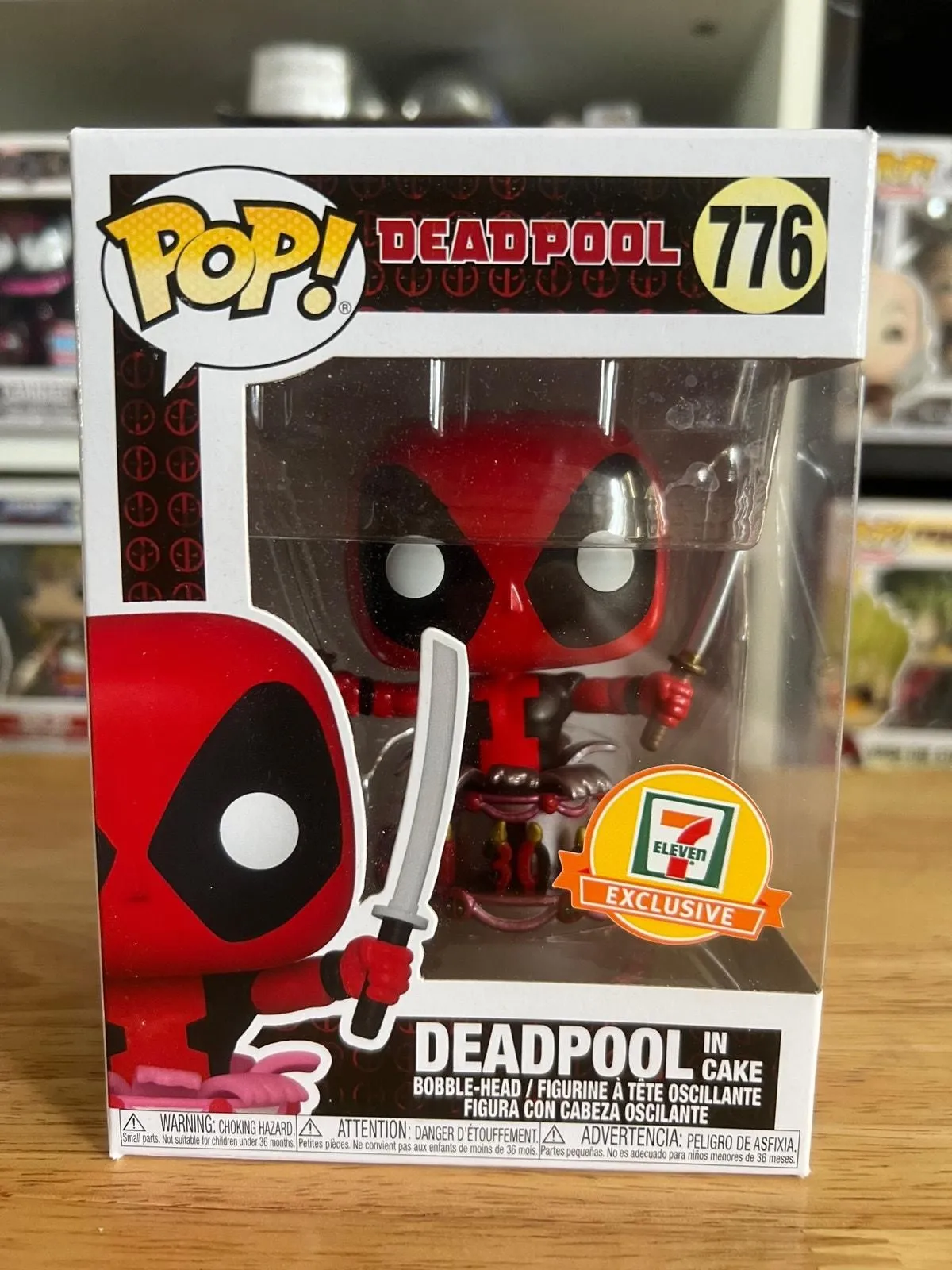 Product image for VAULTED EXCLUSIVE METALLIC Deadpool in Cake Funko Pop Bobblehead #776 Marvel MCU