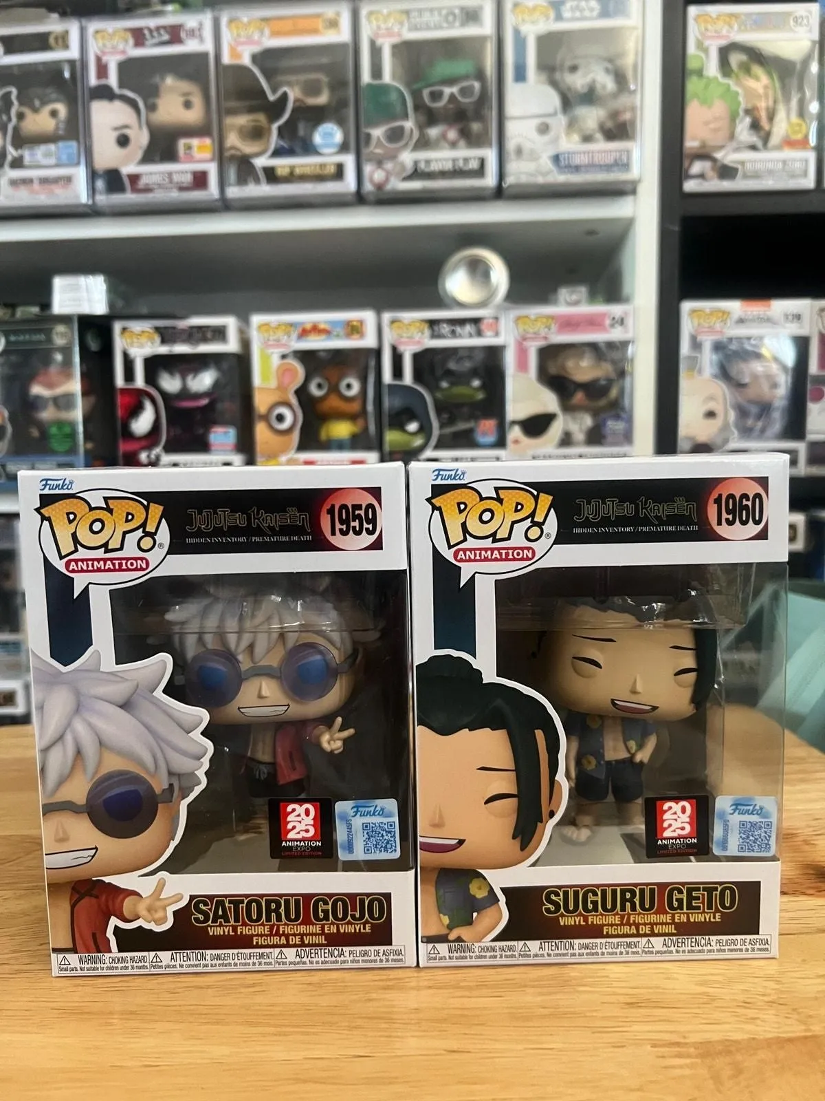 Product image for 2 EXCLUSIVE Jujutsu Kaisen Beach Outfit Funko Pops Satoru Gojo #1959 Suguru Geto