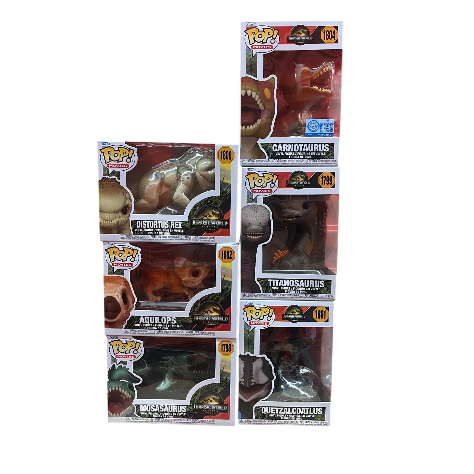 Product image for Funko Pop Lot Jurassic World Carnotaurus Mosasaurus 