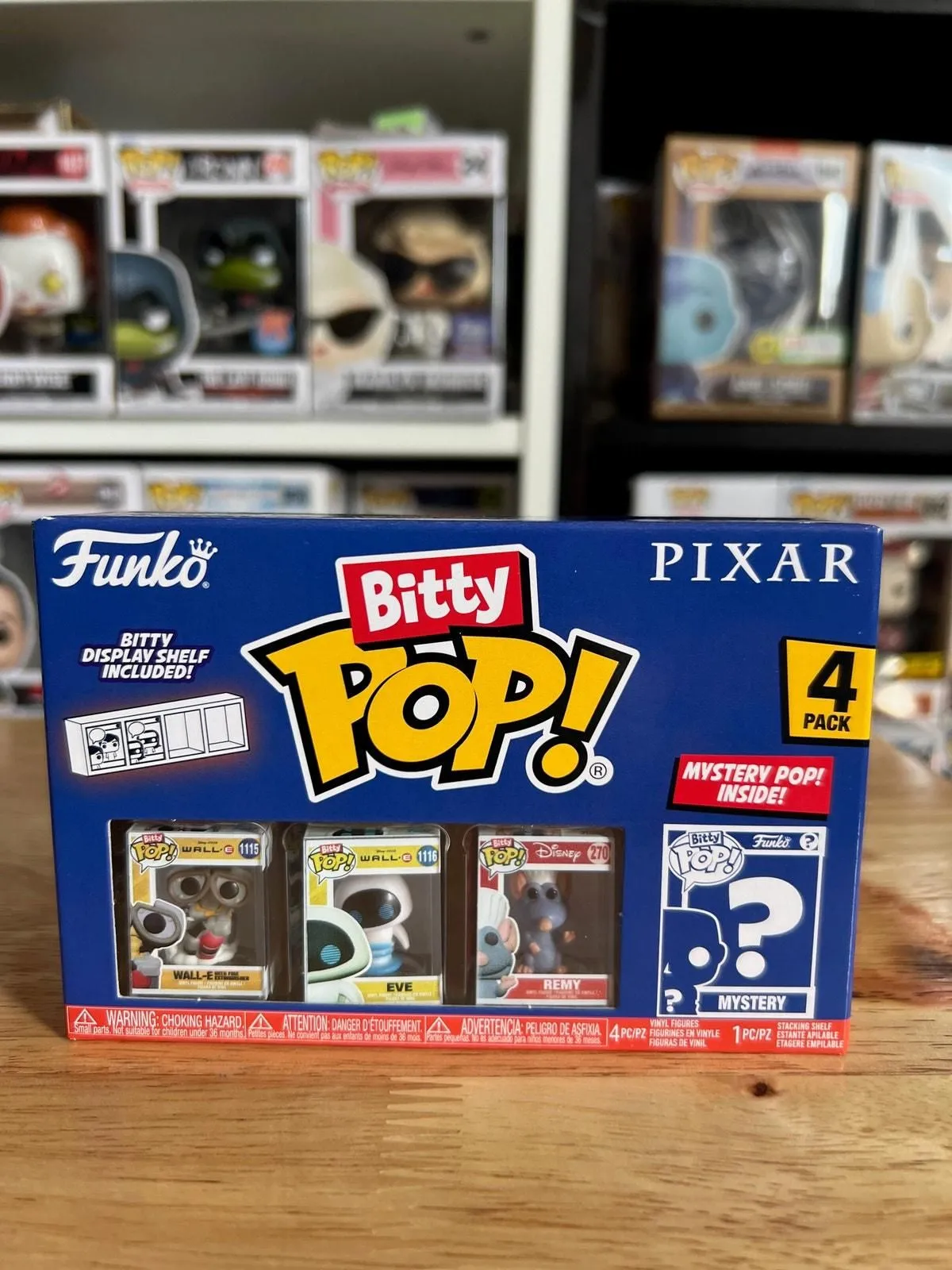 Product image for SEALED BITTY Disney Pixar 4-Pack W/ Mystery Chase Wall-E Ratatouille Remy Eve