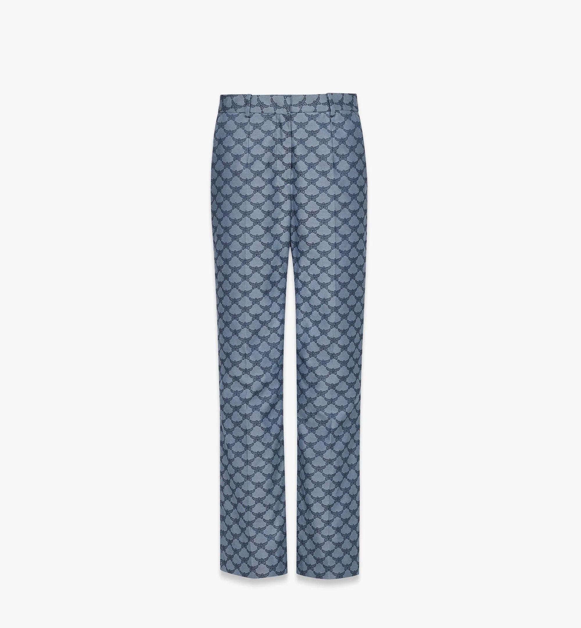 Product image for MCM Flared Pants in Lauretos Denim Jacquard | Blue | 38IT (2US) | (MFPESMM06LI038)