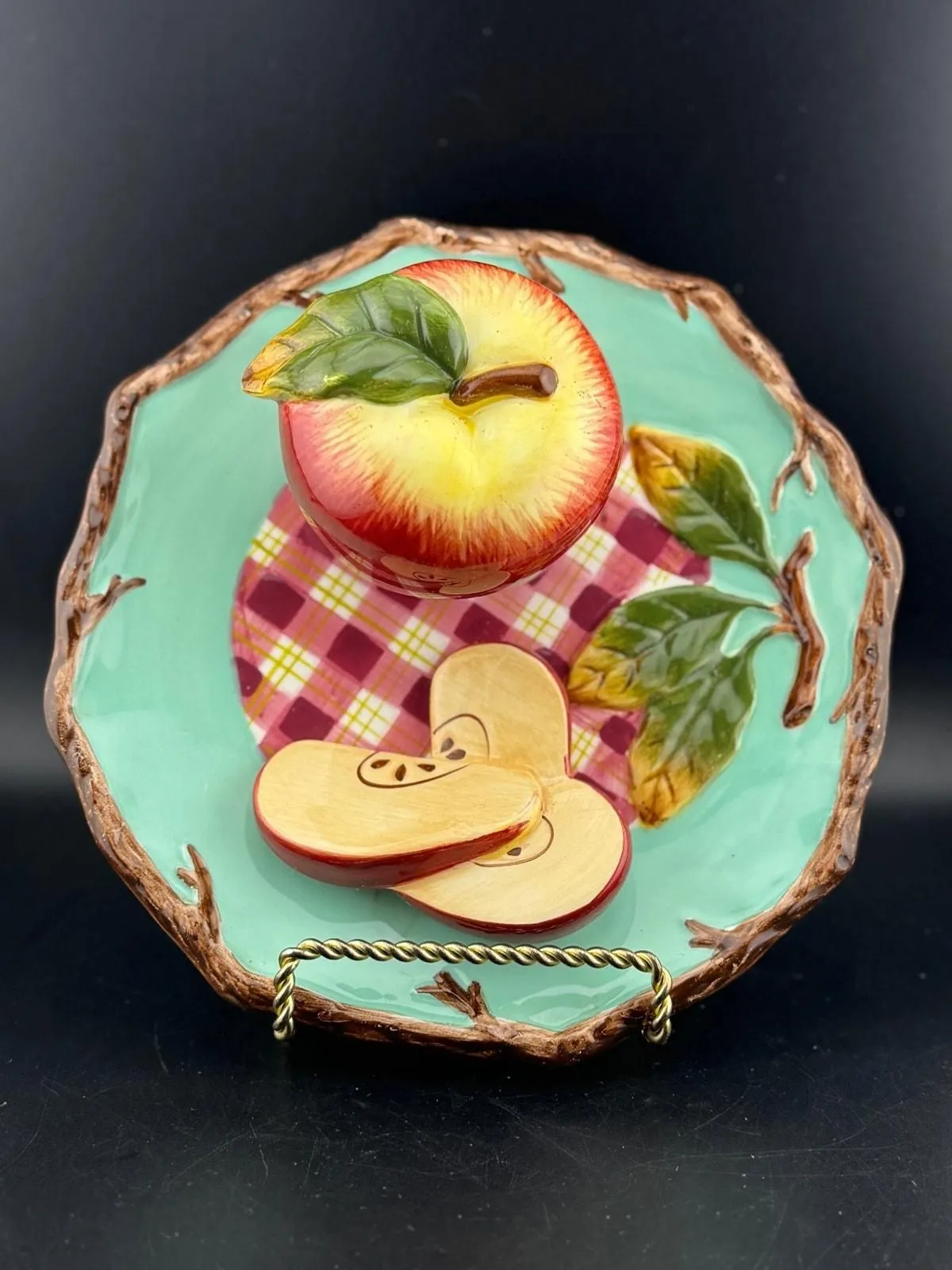Product image for Vintage Baum Bros. Decorative 3D Apple Plate