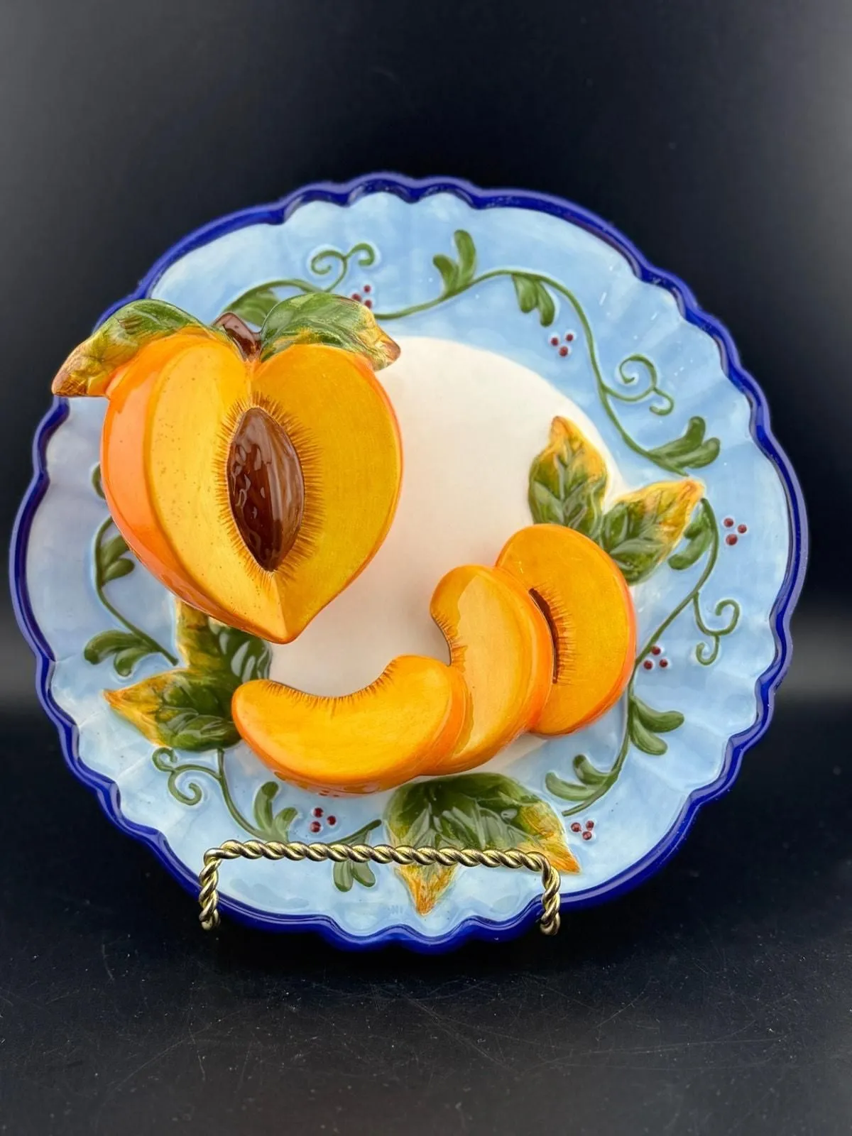 Product image for Vintage Baum Bros. Decorative 3D Peach Plate