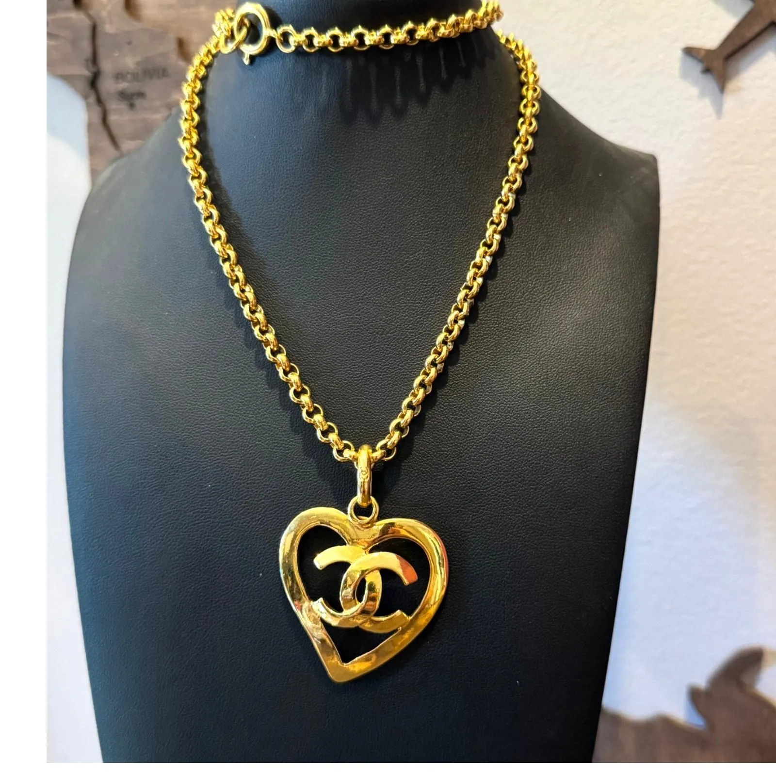 Product image for Chanel Vintage Barbie Collection Heart Cutout Necklace 95P 23" - pre-owned---excellent
