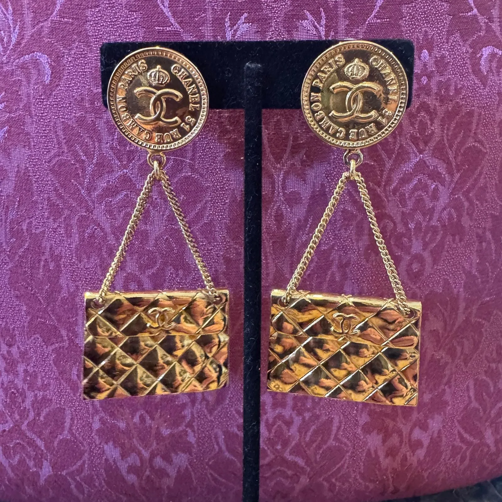 Product image for 29 Chanel Vintage Classic Flap Purse Earrings 95A - pre-owned---good