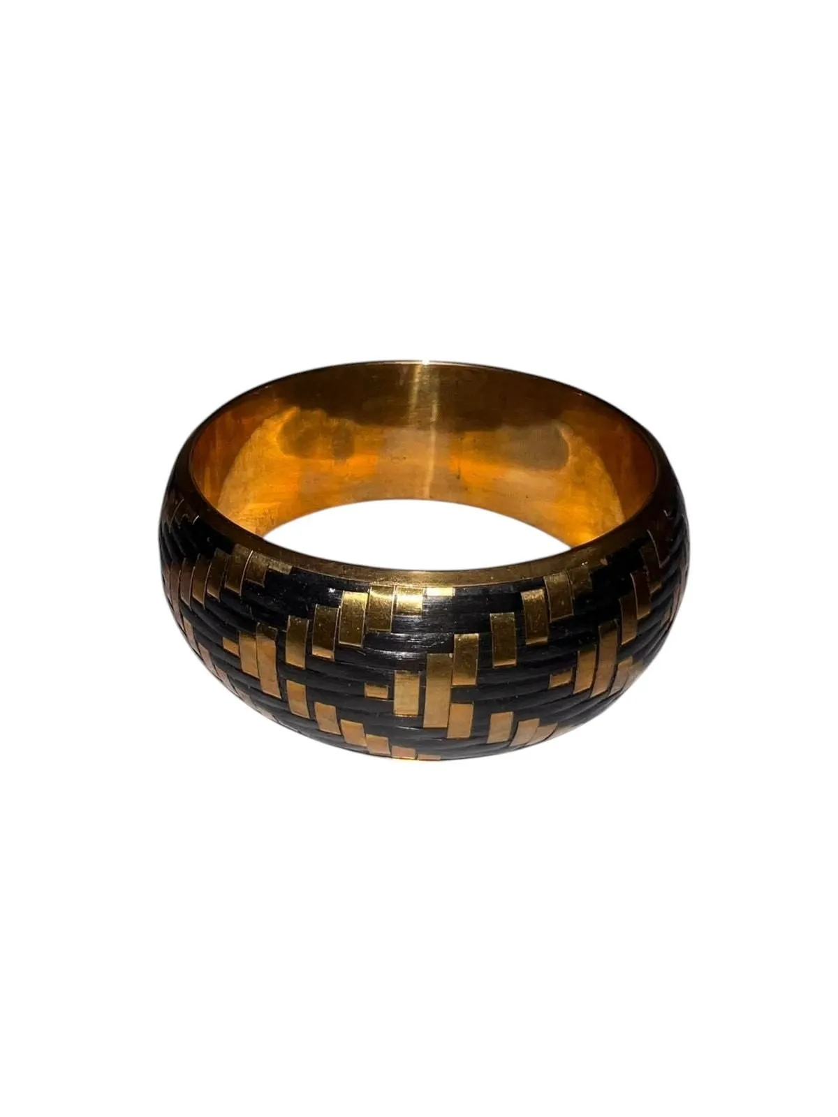 Product image for  Iris Apfel & Bajalia Bold Brass and Black Woven Bangle - Bracelet - Other - new