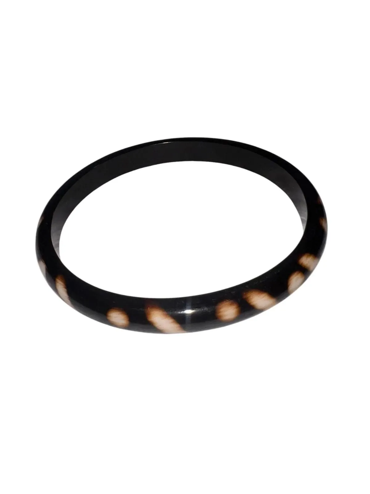 Product image for  Iris Apfel & Bajalia Black Cream Tortoise Pattern Bangle - Bracelet - new