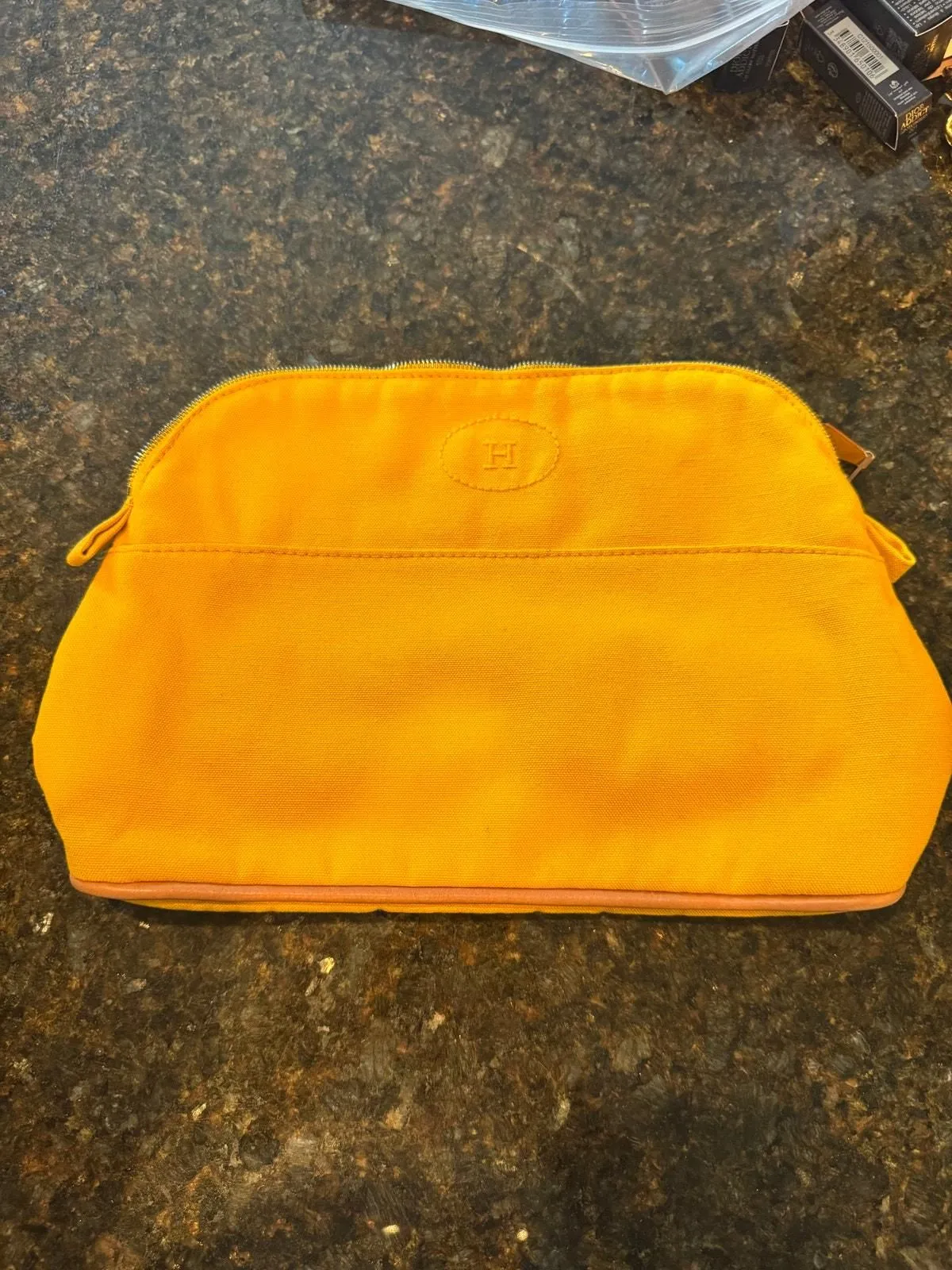 Product image for 251 Hermes Yellow Bolide Accessory Pouch